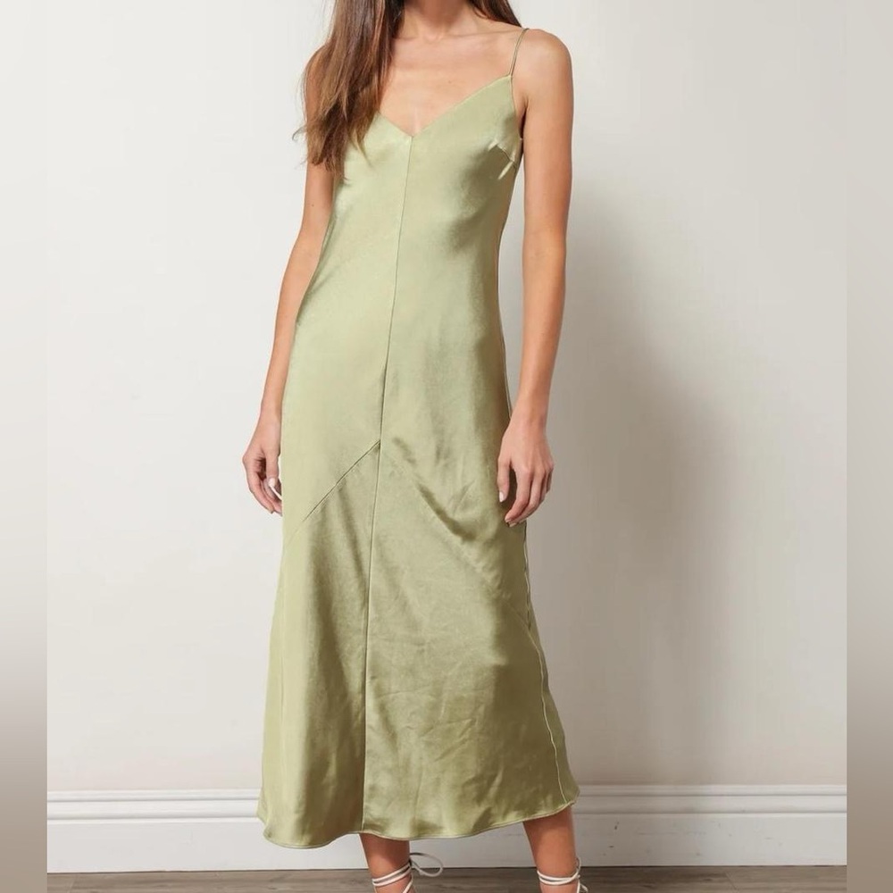 Line & Dot Sage Green Midi Dress